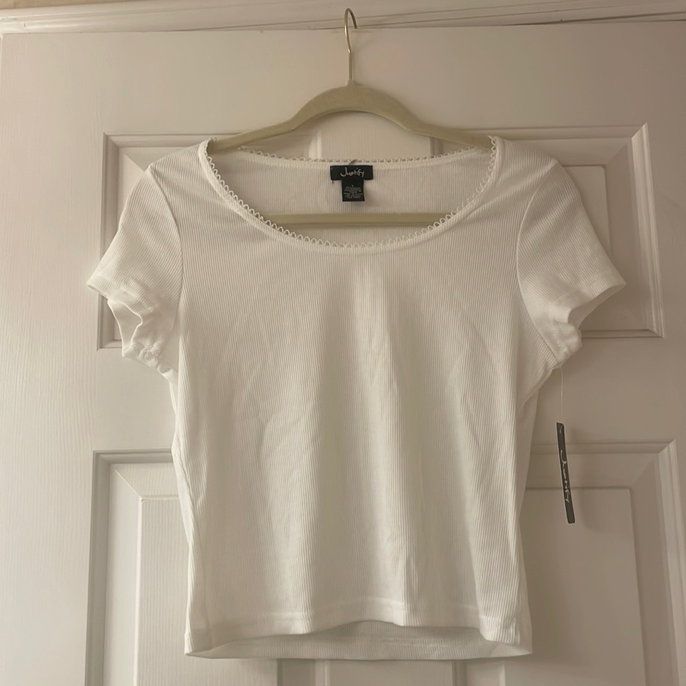 White Ribbed Top
